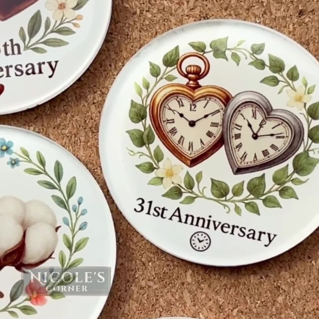 49th Wedding Anniversary, Copper Theme Fridge Magnet: Cute